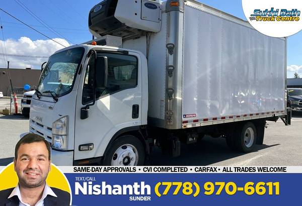 2018 Isuzu NRR 16ft Box with Carrier Reefer and Hydraulic