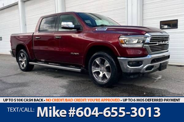 2019 RAM 1500 LARAMIE 4X4 for $0 Build Credit, Poor