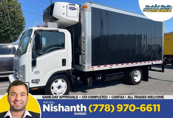 2017 Isuzu NQR 16ft Box with Carrier Reefer and Hydraulic