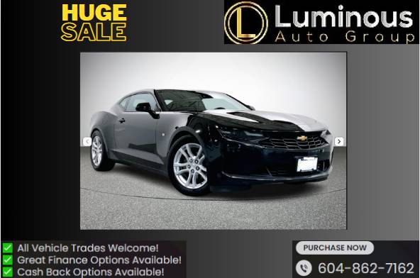 2019 CHEVROLET CAMARO 1LS 2DR CPE for $0 Build Credit,