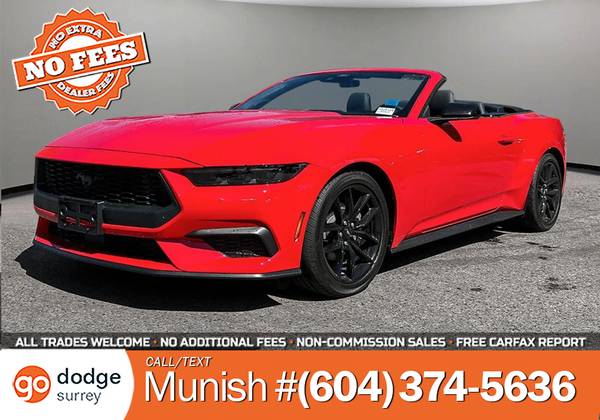 2024 Ford Mustang EcoBoost Convertible for $0 Build Credit, Poor