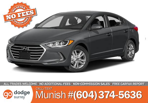 2017 Hyundai Elantra GL Sedan for $0 Build Credit, Poor