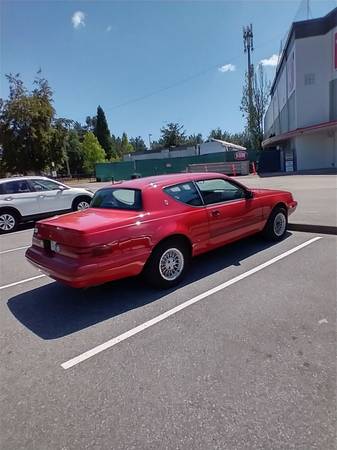 1988 Mercury Cougar XR7, 2-door, red for $0 Build Credit,