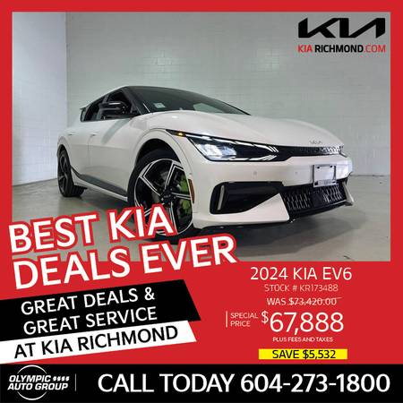 2024 Kia EV6 GT All-Wheel Drive Electric Heated Seats for