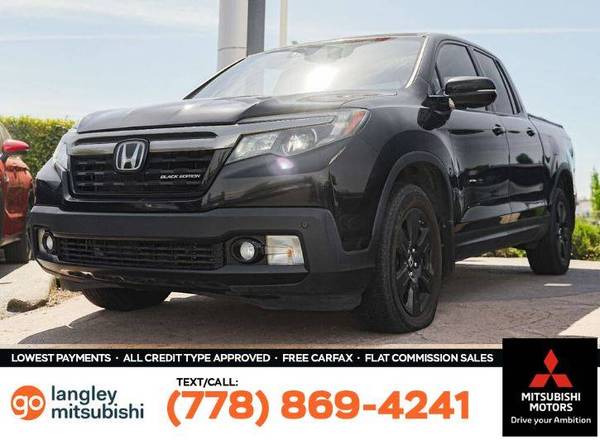 2019 Honda Ridgeline Black Edition AWD for $0 Build Credit,