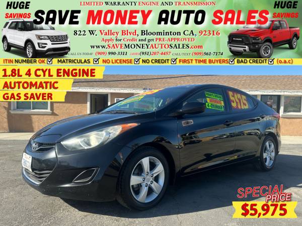 2013 Hyundai Elantra 1.8L Automatic for $0 Build Credit, Poor