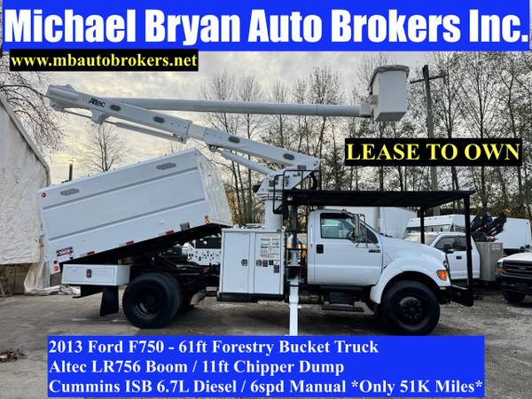 2013 Ford F750 61FT Forestry Bucket Truck 6.7L Cummins DSL