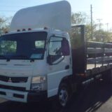 2017 Mitsubishi Fuso 18ft Stake Bed Flatbed Work Truck for