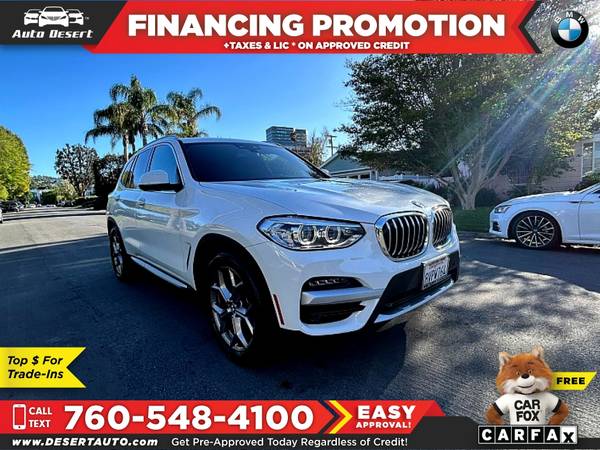 2021 BMW X3 sDrive30i for $0 Build Credit, Poor Credit,