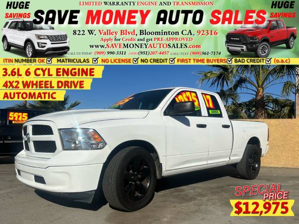 2017 RAM 1500 3.6L 4X2 Automatic for $0 Build Credit,