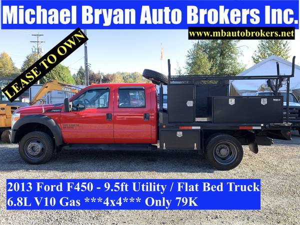 2013 Ford F450 9.5FT Utility/Flat Bed 6.8L V10 Gas 4x4