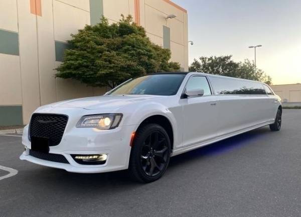 2023 Chrysler 300L White Tux Limousine for $0 Build Credit,