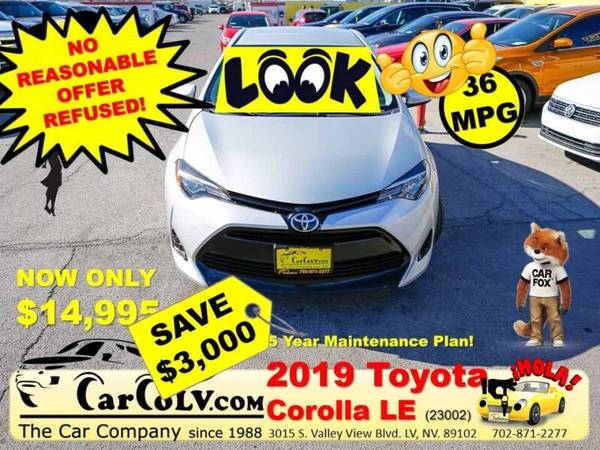 2019 Corolla LE for $0 Build Credit, Poor Credit, Bad