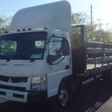2017 Mitsubishi Fuso 18ft Stake Bed Flatbed Work Truck with