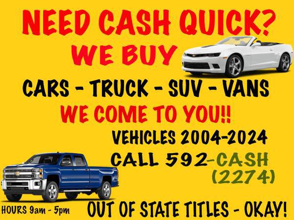 2004-2024 Vehicle Buyback – Hassle-Free Cash Offer for $0 Build