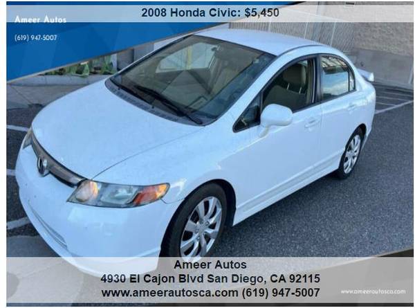 2008 Honda Civic LX Sedan for $0 Build Credit, Poor