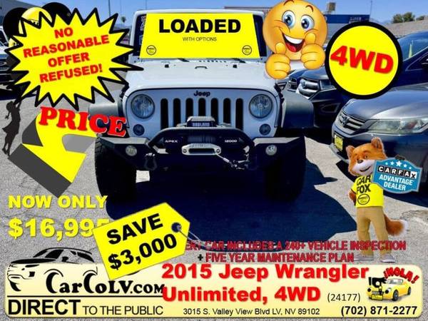 2015 Jeep Wrangler Unlimited for $0 Build Credit, Poor Credit,
