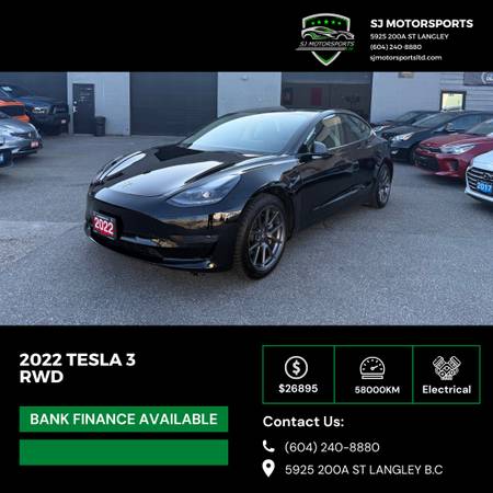 2022 Tesla Model 3 for $0 Build Credit, Poor Credit,