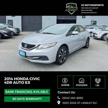 2014 Honda Civic with 3M Warranty for $0 Build Credit,