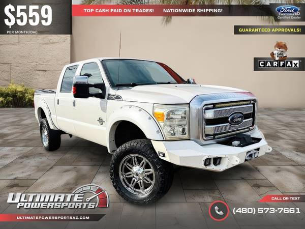 2016 Ford F-250 Platinum 6.7 Diesel 4x4 Lifted - $559/mo
