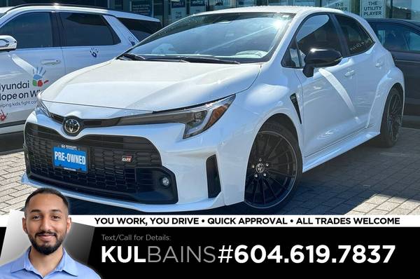 2023 Toyota GR Corolla Core AWD for $0 Build Credit,