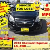 2013 Chevrolet Equinox LS for $0 Build Credit, Poor Credit,