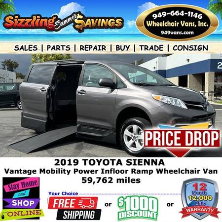 2019 Toyota Sienna Wheelchair Accessible Van for $0 Build Credit,