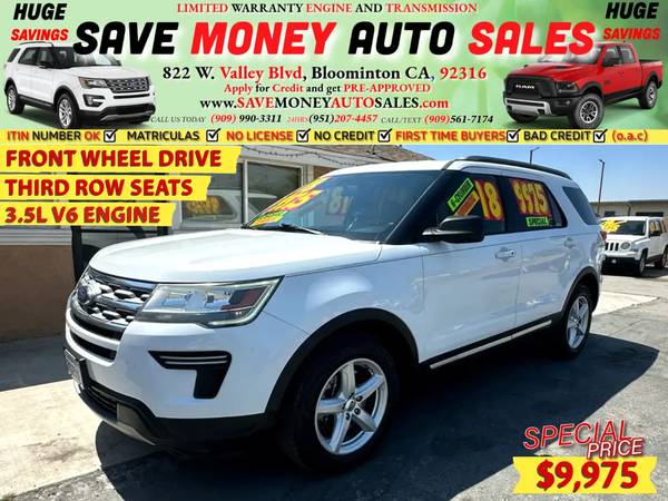 2018 Ford Explorer XLT for $0 Build Credit, Poor Credit,