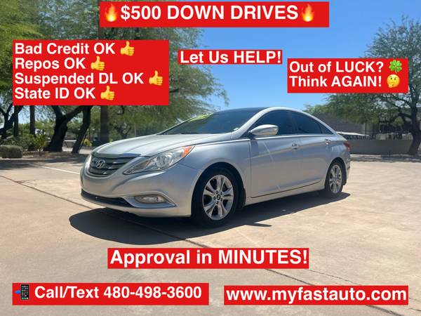 2012 Hyundai Sonata - $500 Down, Bad Credit & Old