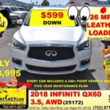 2018 Infiniti QX60 AWD for $0 Build Credit, Poor Credit,