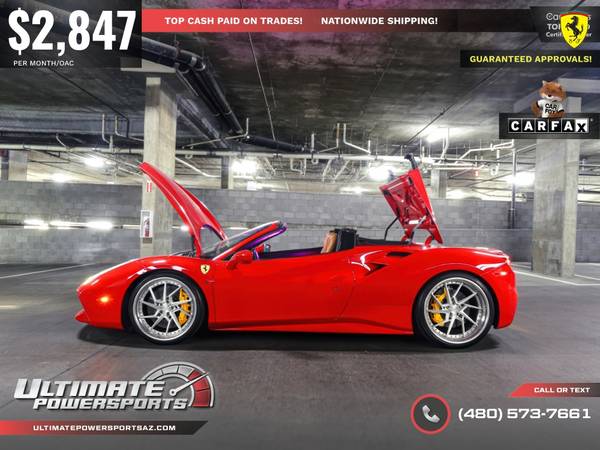 2017 Ferrari 488 Spider $2,847/mo for $0 Build Credit, Poor
