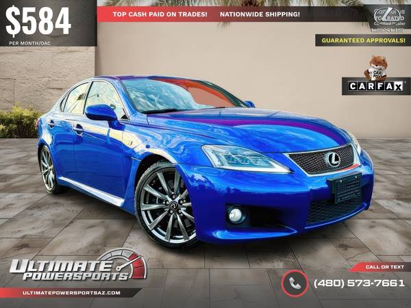 2009 Lexus IS-F Ultrasonic Blue $584/mo for $0 Build Credit,