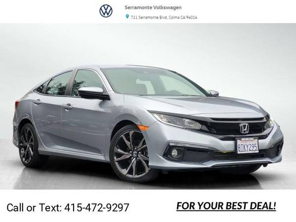 2020 Honda Civic Sport Sedan Silver for $0 Build Credit,