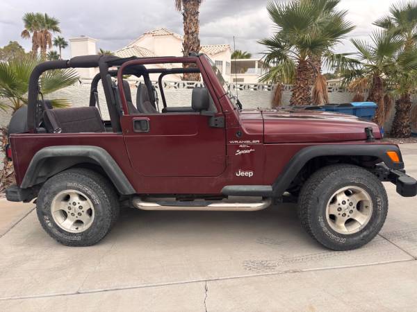 2001 Jeep Wrangler 4WD Sport Maroon for $0 Build Credit,
