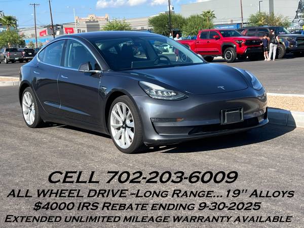 2018 Tesla Model 3 Long Range AWD - IRS $4000
