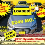 2017 Hyundai Elantra SE Value Edition Sedan FWD for $0
