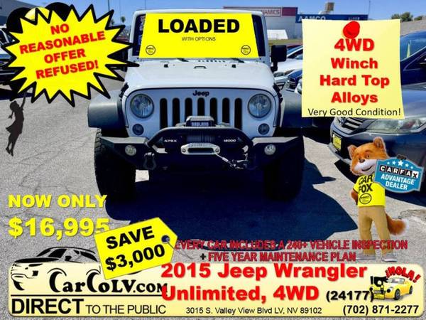 2015 Jeep Wrangler Unlimited Sport 4WD for $0 Build Credit,