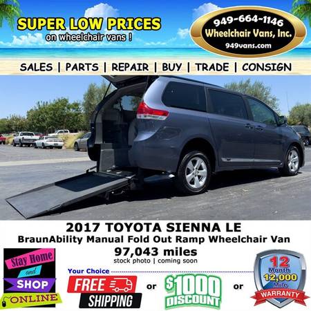 2017 Toyota Sienna LE for $0 Build Credit, Poor Credit,