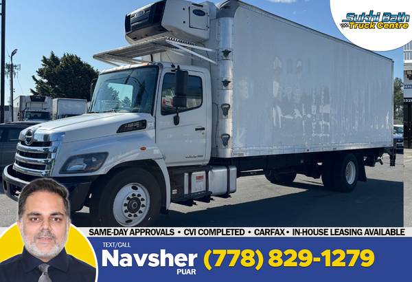 2018 Hino 338 26' Box Truck with Carrier Refrigeration, Liftgate,