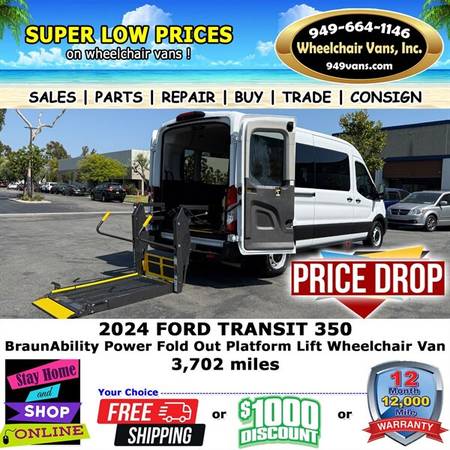 2024 Ford Transit Wheelchair Van for $0 Build Credit, Poor