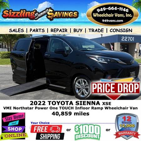 2022 Toyota Sienna XSE Wheelchair Van for $0 Build Credit,