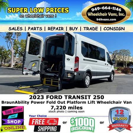 2023 Ford Transit 250 Wheelchair Van for $0 Build Credit,