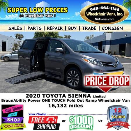 2020 Toyota Sienna Limited for $0 Build Credit, Poor Credit,