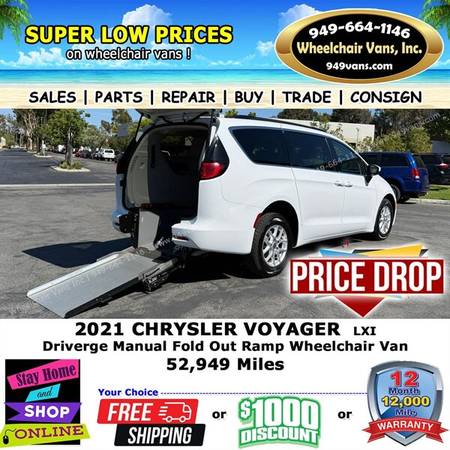 2021 Chrysler Voyager Wheelchair Van for $0 Build Credit, Poor