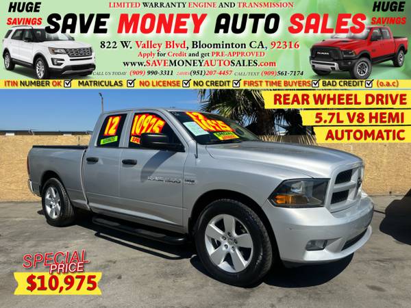 2012 RAM 1500 RWD 5.7L V8 HEMI Automatic for $0